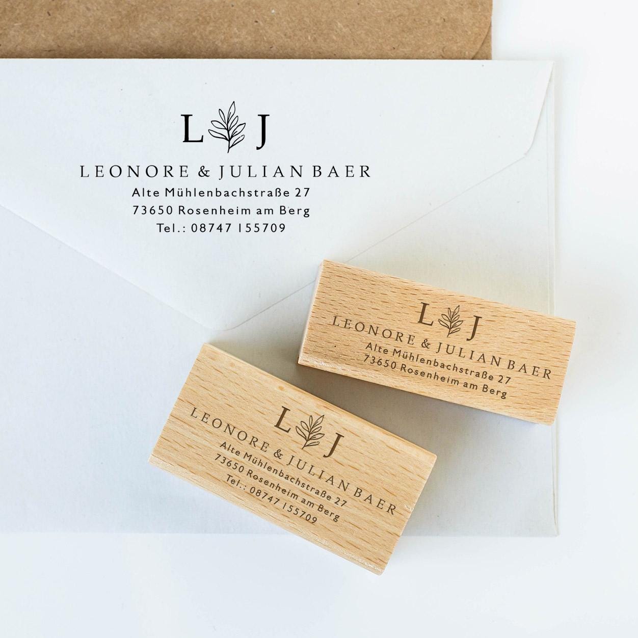 Adressstempel 14, Textstempel mit Adresse,  Stempel mit Namen und Adresse, personalisiert, Geschenk, Stempel Name, Namensstempel HS001