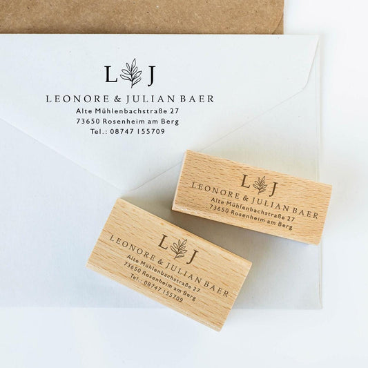 Adressstempel 14, Textstempel mit Adresse,  Stempel mit Namen und Adresse, personalisiert, Geschenk, Stempel Name, Namensstempel HS001