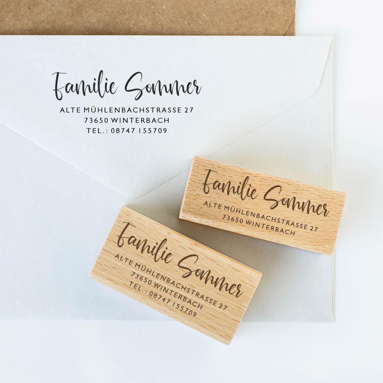 Adressstempel 11, Textstempel mit Adresse,  Stempel mit Namen und Adresse, personalisiert, Geschenk, Stempel Name, Namensstempel HS001