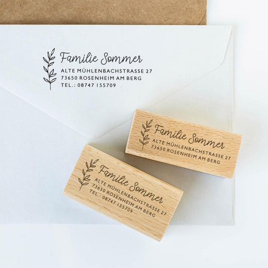 Adressstempel 5, Textstempel mit Adresse,  Stempel mit Namen und Adresse, personalisiert, Geschenk, Stempel Name, Namensstempel HS001
