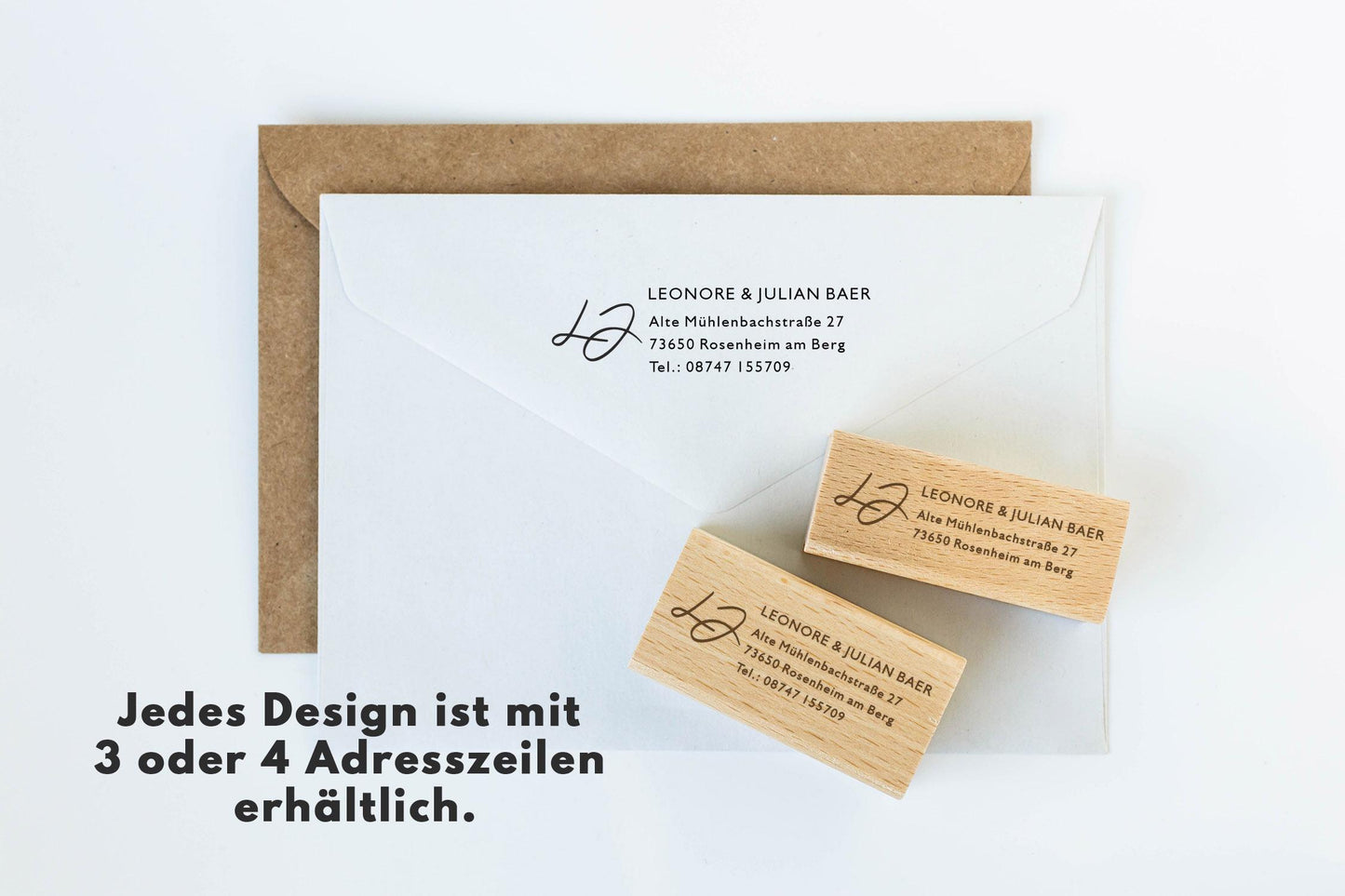 Adressstempel 15, Textstempel mit Adresse,  Stempel mit Namen und Adresse, personalisiert, Geschenk, Stempel Name Adresse, Namensstempel HS001