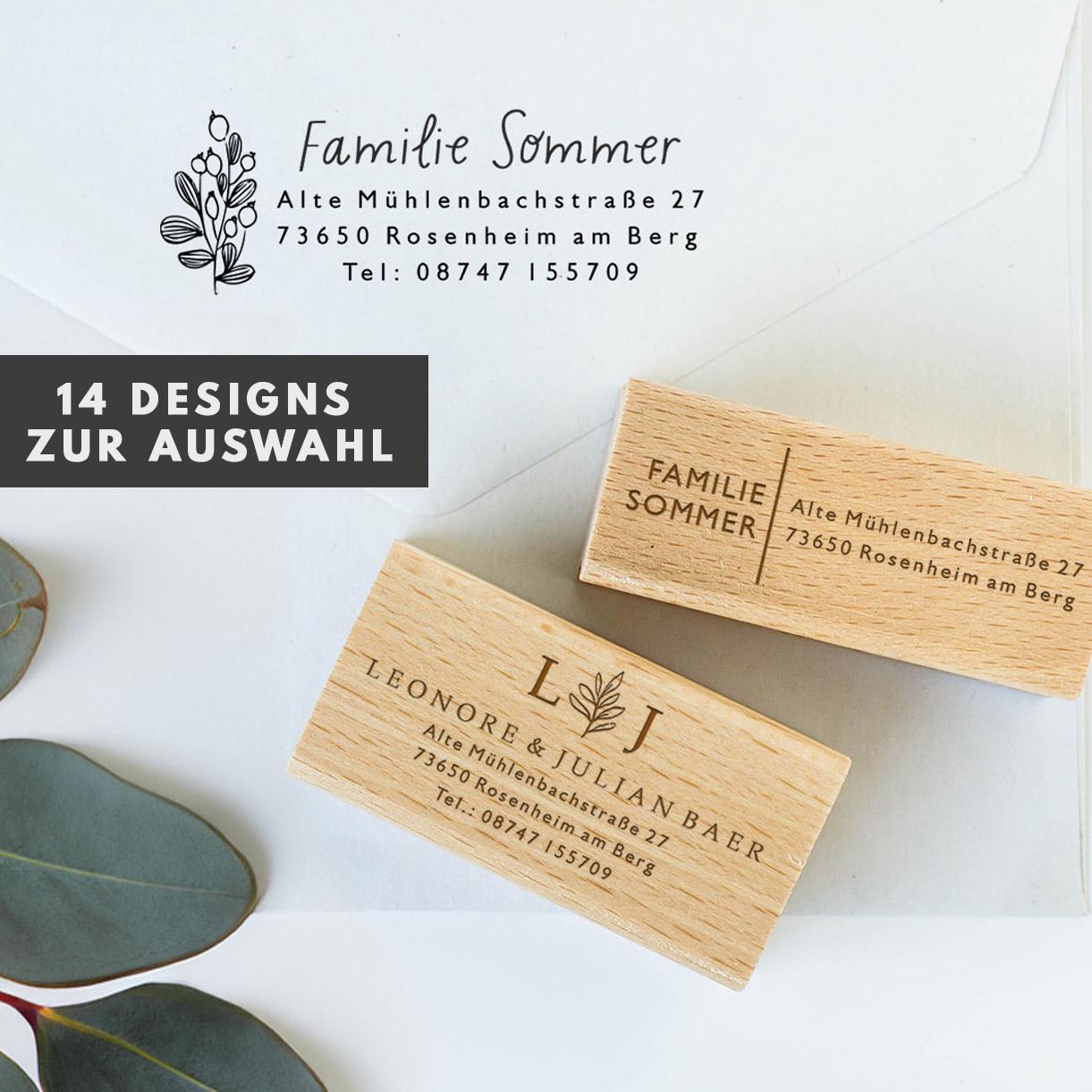 Adressstempel 15, Textstempel mit Adresse,  Stempel mit Namen und Adresse, personalisiert, Geschenk, Stempel Name Adresse, Namensstempel HS001