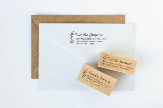 Adressstempel 5, Textstempel mit Adresse,  Stempel mit Namen und Adresse, personalisiert, Geschenk, Stempel Name, Namensstempel HS001