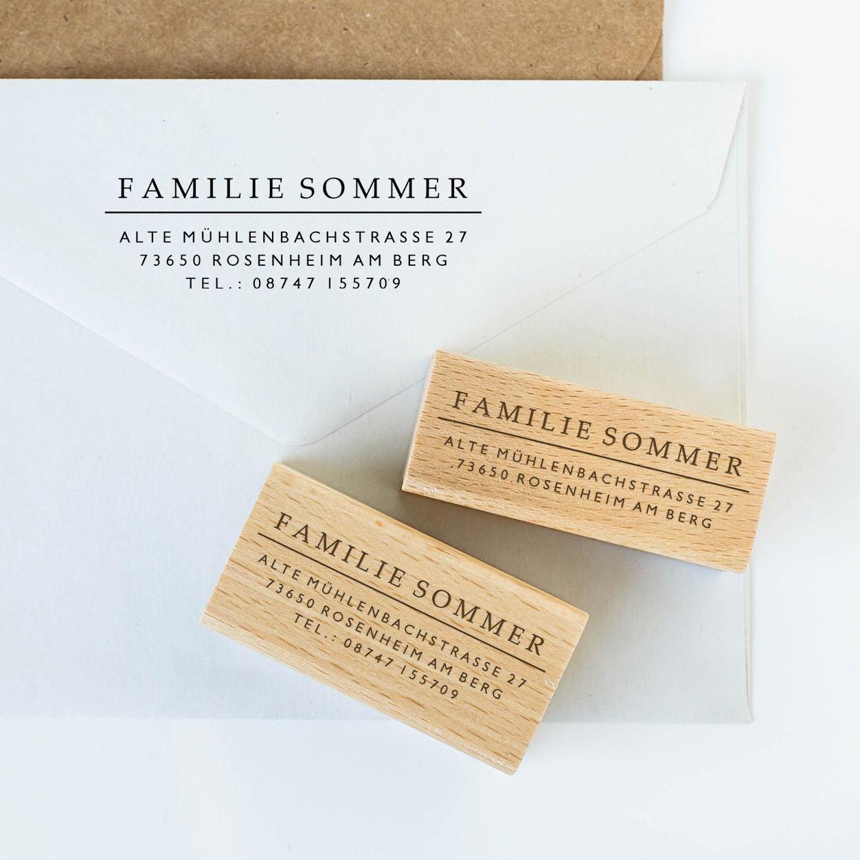 Adressstempel 9, Textstempel mit Adresse,  Stempel mit Namen und Adresse, personalisiert, Geschenk, Stempel Name, Namensstempel HS001