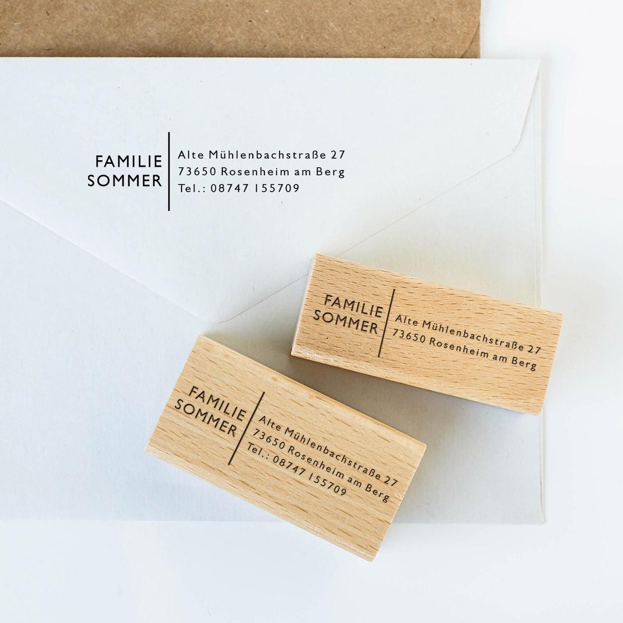 Adressstempel 6, Textstempel mit Adresse,  Stempel mit Namen und Adresse, personalisiert, Geschenk, Stempel Name, Namensstempel HS001