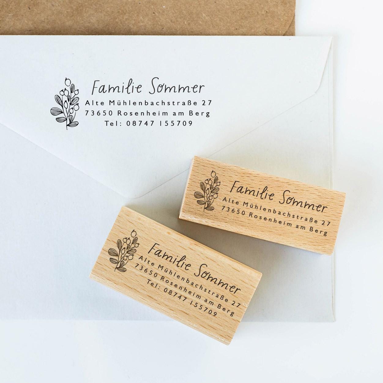 Adressstempel 4, Textstempel mit Adresse,  Stempel mit Namen und Adresse, personalisiert, Geschenk, Stempel Name, Namensstempel HS001