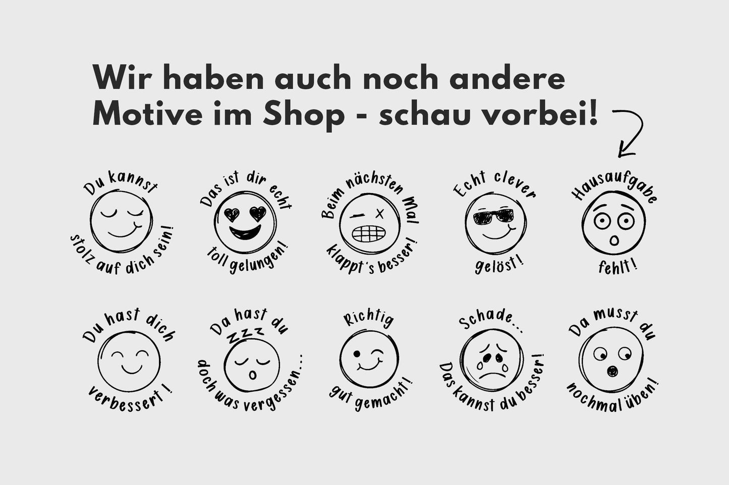 Lehrerstempel Hausaufgabe fehlt Motivation, Schule, Belohnungsstempel, Grundschule Note Stempel Bewertung Schule Smiley PR024