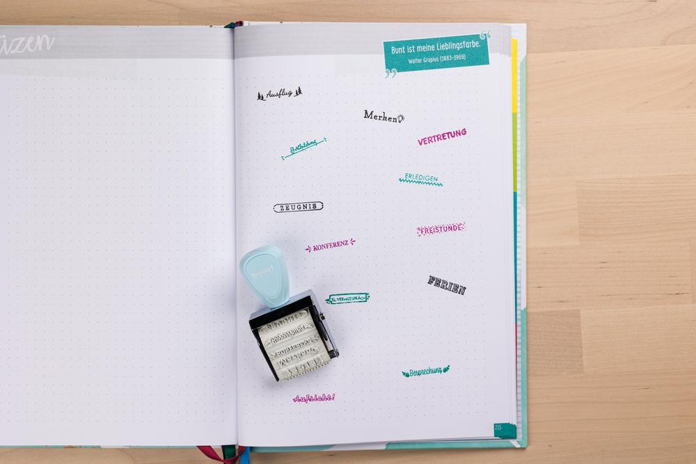 Stempel Schulplaner Lehrer Stempel Hausaufgabenheft Kalender Grundschule Grundschullehrer Planer Terminkalender Trodat Creative Mini PR025