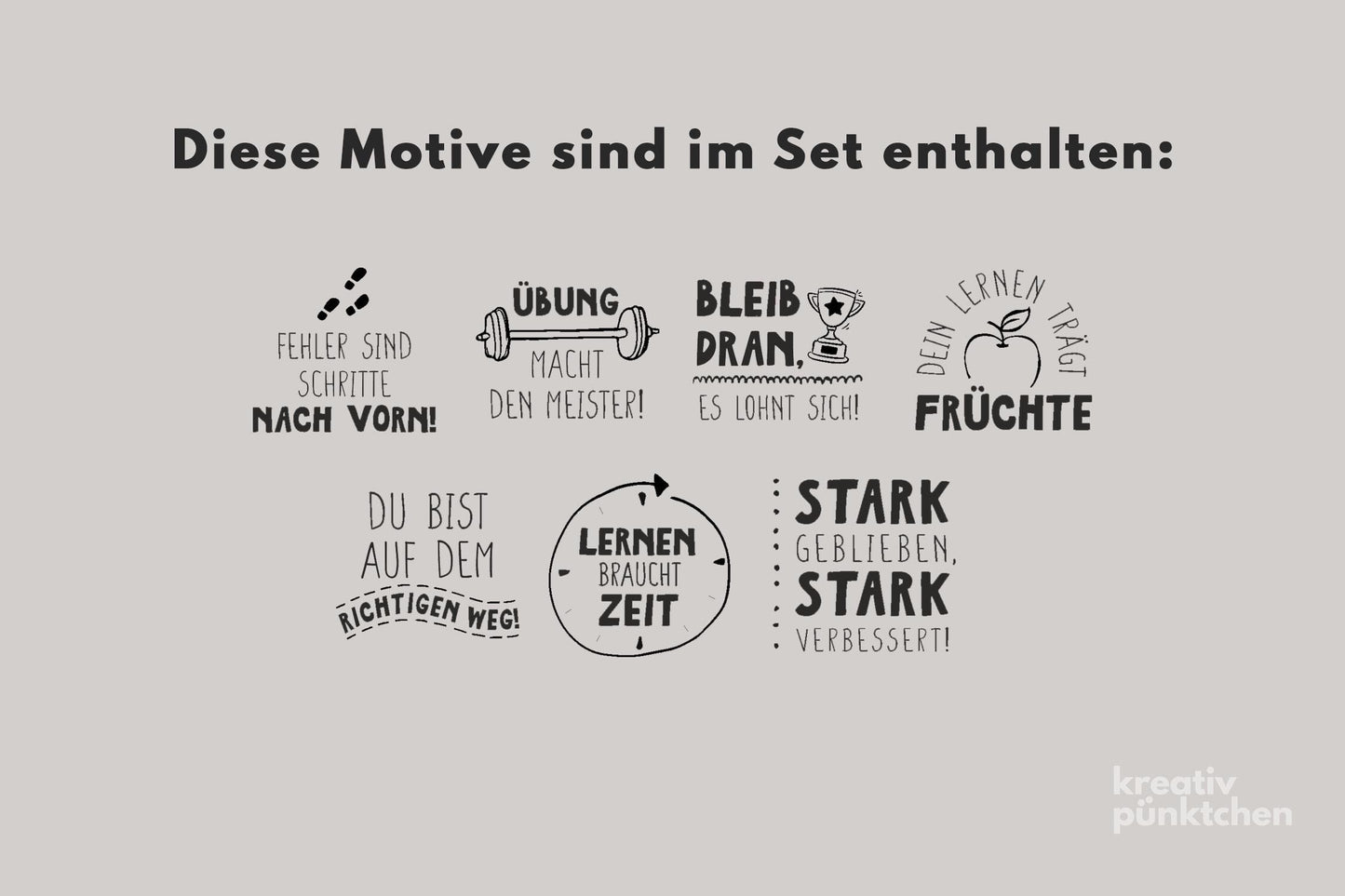Lehrerstempel Growth Mindset Set B, Motivationsstempel, Schule, Belohnungsstempel, Grundschule , Gut gemacht Bewertung positiv Note HS125