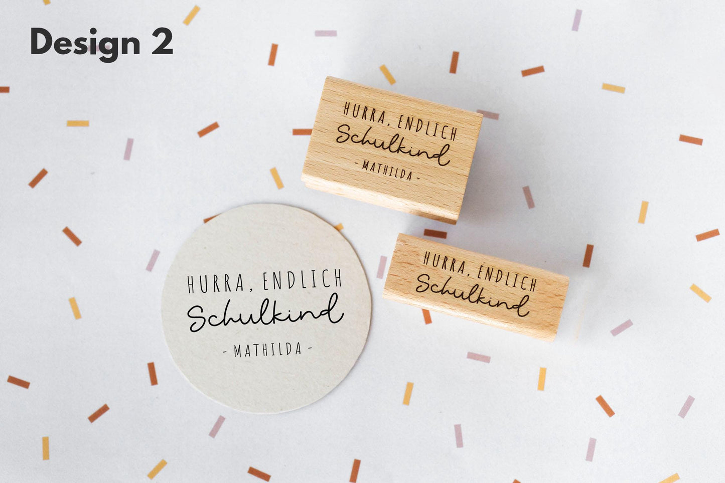 Endlich Schulkind Stempel Schulanfang Schultüte Kinder 1. Klasse Feier Stempel Kinder Kinderstempel personalisiert HS126