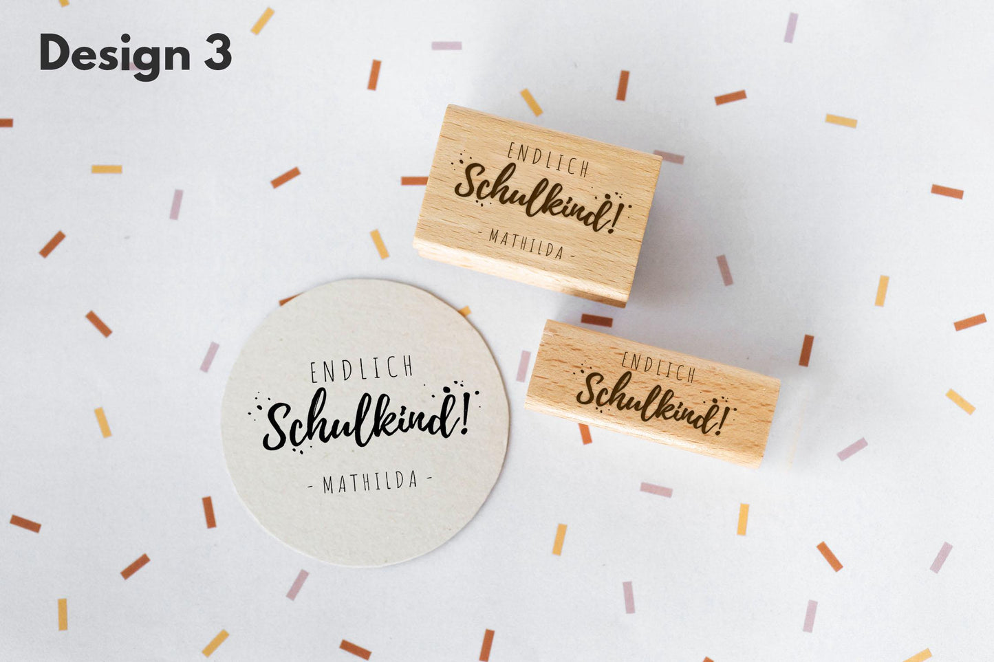Endlich Schulkind Stempel Schulanfang Schultüte Kinder 1. Klasse Feier Stempel Kinder Kinderstempel personalisiert HS126