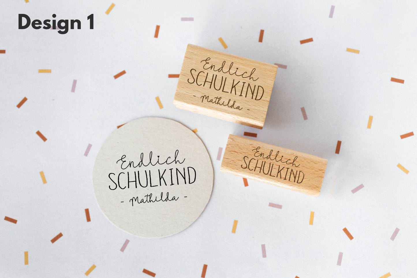 Endlich Schulkind Stempel Schulanfang Schultüte Kinder 1. Klasse Feier Stempel Kinder Kinderstempel personalisiert HS126