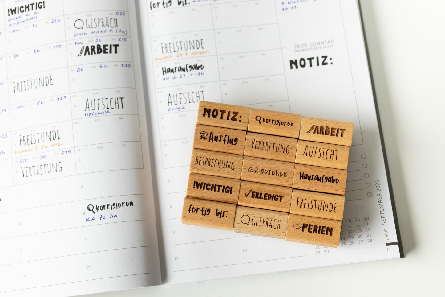 Lehrerstempel Lehrerplaner 15er Stempel Set Schule Lehrer Grundschullehrer Grundschule Terminplaner Schulplaner Stempelset Journal HS127