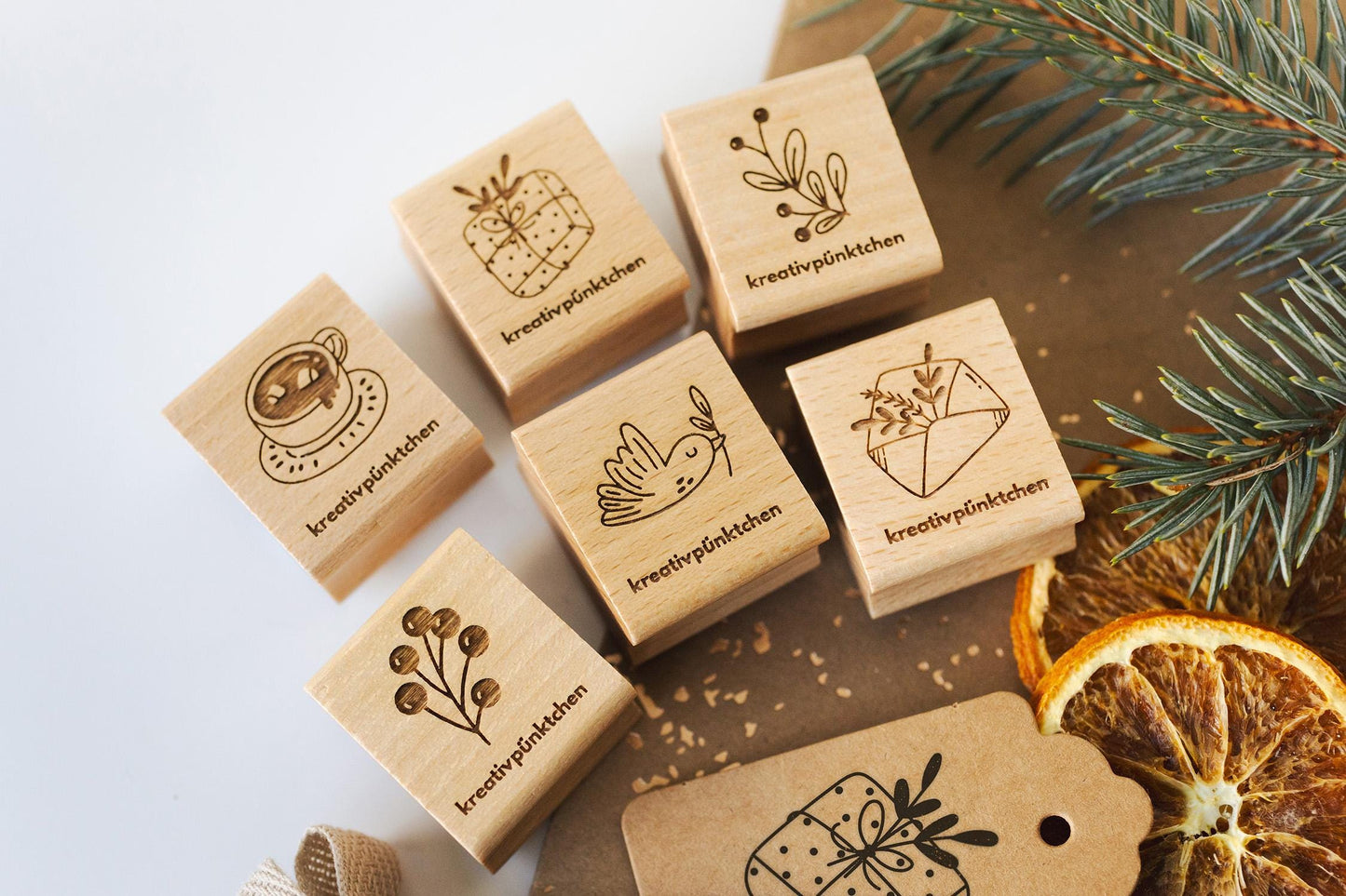 Stempelset "Weihnachtspost" Winter Motivstempel Weihnachtsgeschenke Deko DIY Geschenkpapier   Weihnachten Karten basteln Scrapbooking HS132