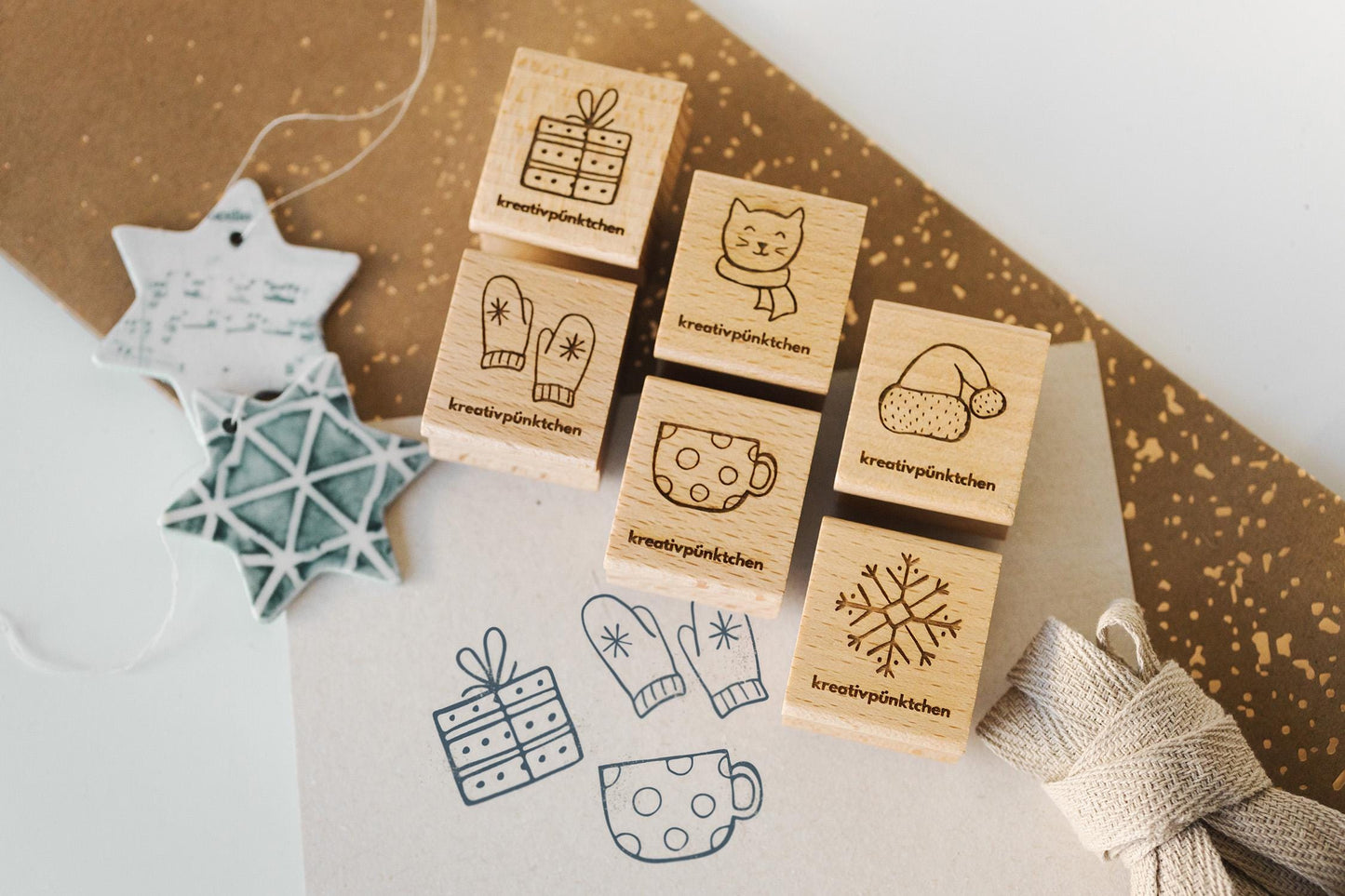 Stempelset "Schneegestöber" Winter Motivstempel Weihnachtsgeschenke Deko DIY Geschenkpapier   Weihnachten Karten basteln Scrapbooking HS133