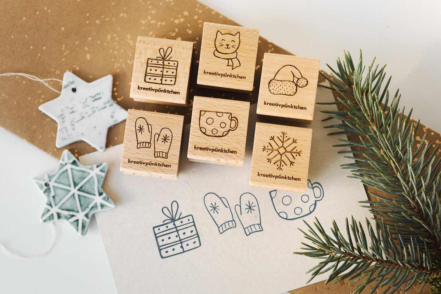 Stempelset "Schneegestöber" Winter Motivstempel Weihnachtsgeschenke Deko DIY Geschenkpapier   Weihnachten Karten basteln Scrapbooking HS133