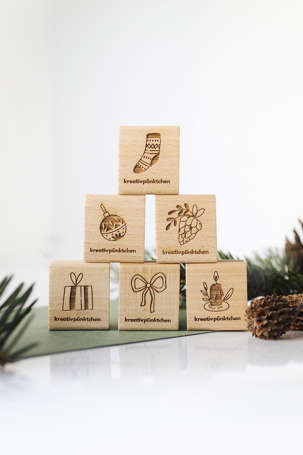 Stempelset "Weihnachtsabend" Winter Motivstempel Weihnachtsgeschenke Deko DIY Geschenkpapier   Weihnachten Karten basteln Scrapbooking HS135