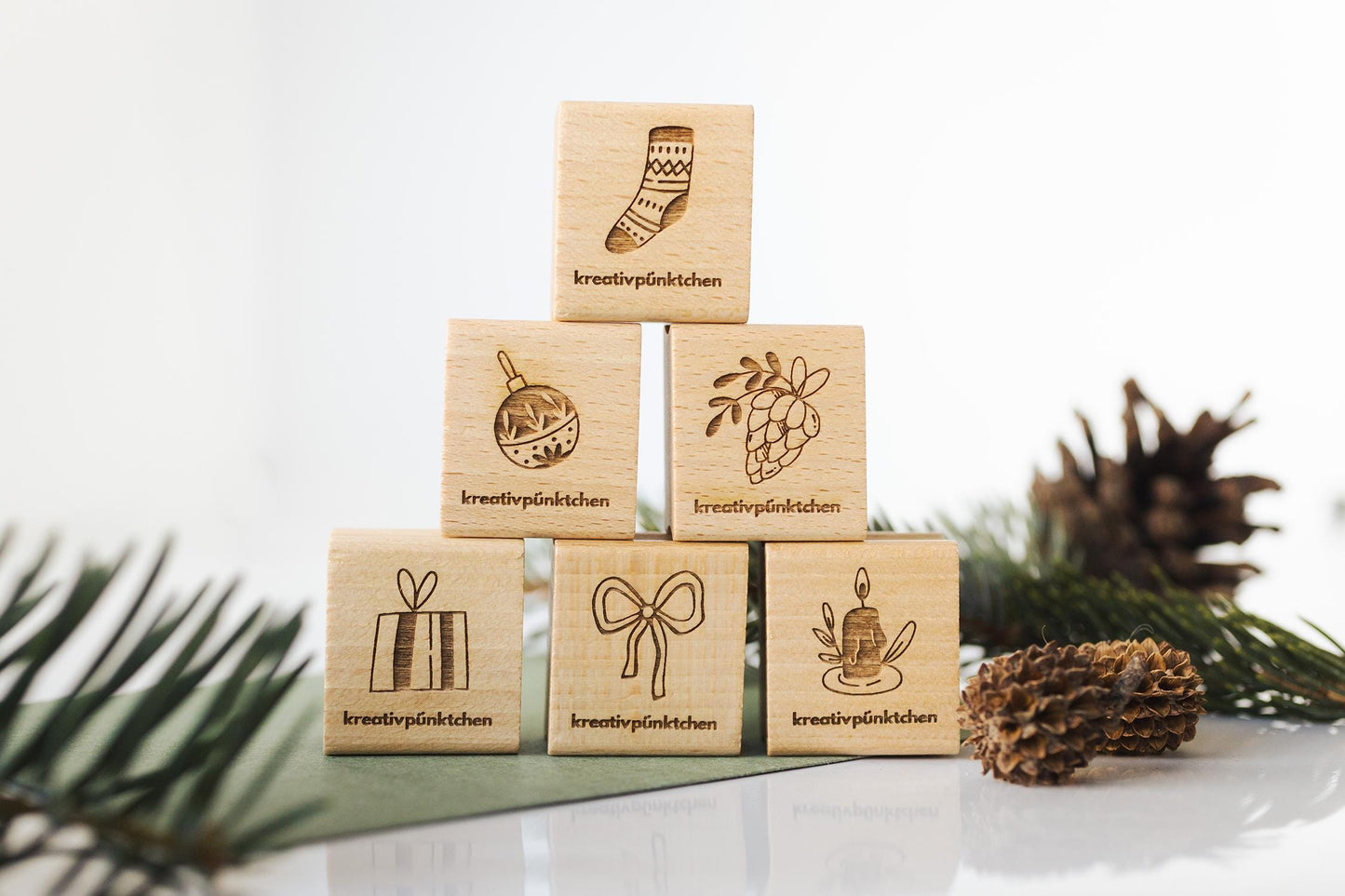 Stempelset "Weihnachtsabend" Winter Motivstempel Weihnachtsgeschenke Deko DIY Geschenkpapier   Weihnachten Karten basteln Scrapbooking HS135