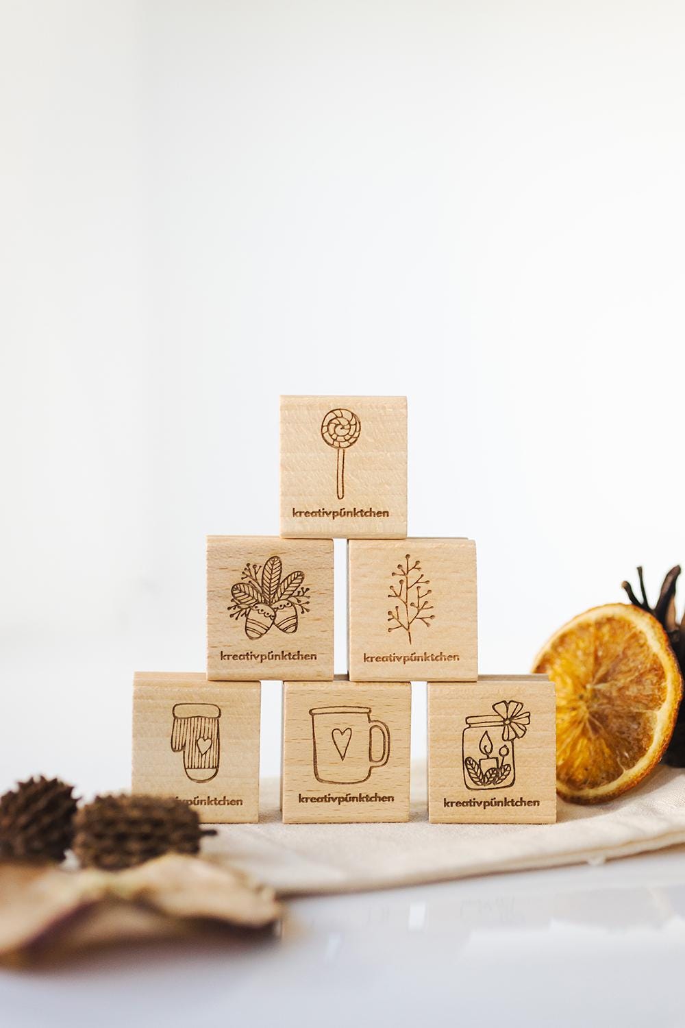 Stempelset "Kerzenschein" Winter Motivstempel Weihnachtsgeschenke Deko DIY Geschenkpapier   Weihnachten Karten basteln Scrapbooking HS134