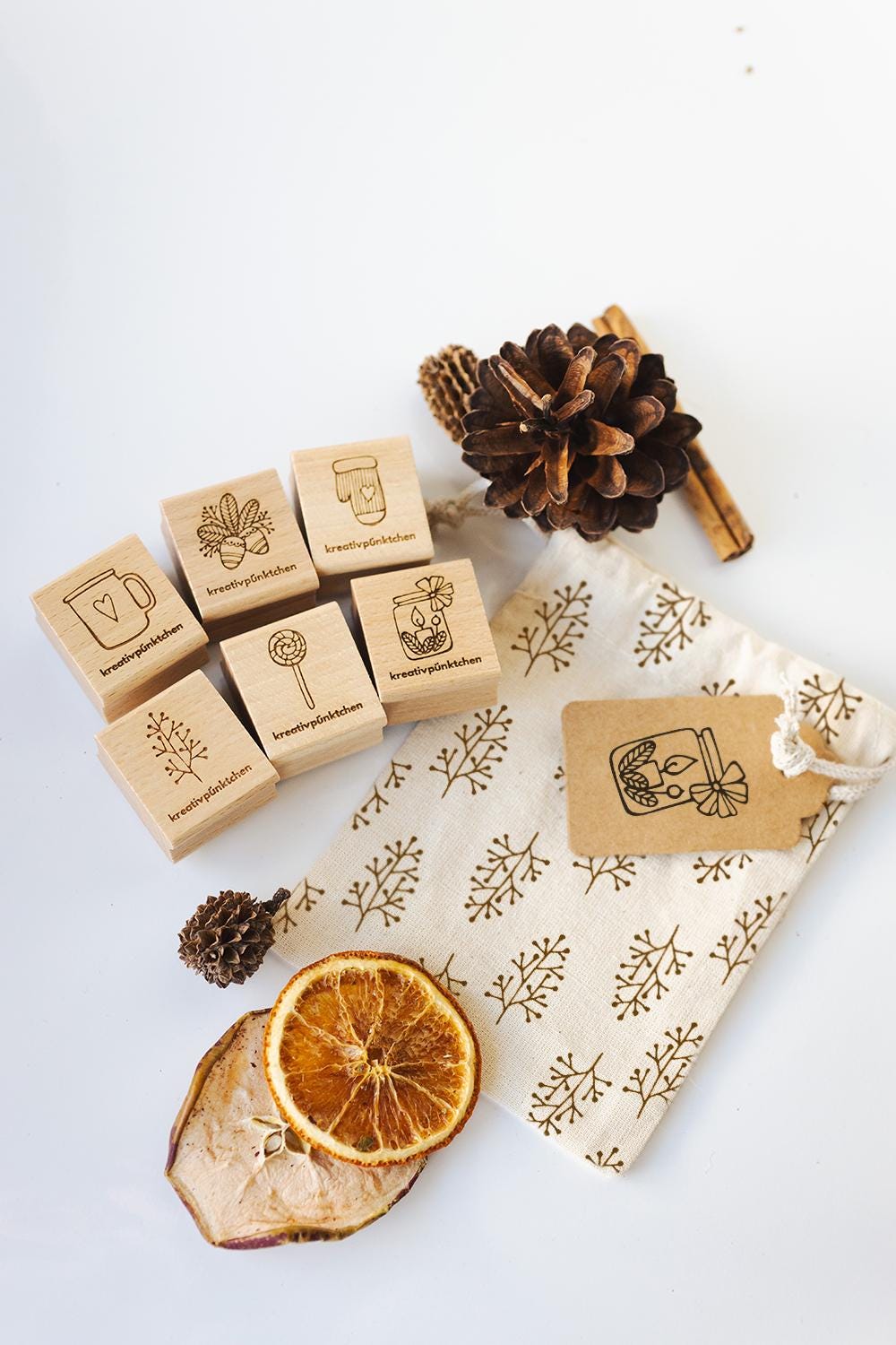 Stempelset "Kerzenschein" Winter Motivstempel Weihnachtsgeschenke Deko DIY Geschenkpapier   Weihnachten Karten basteln Scrapbooking HS134