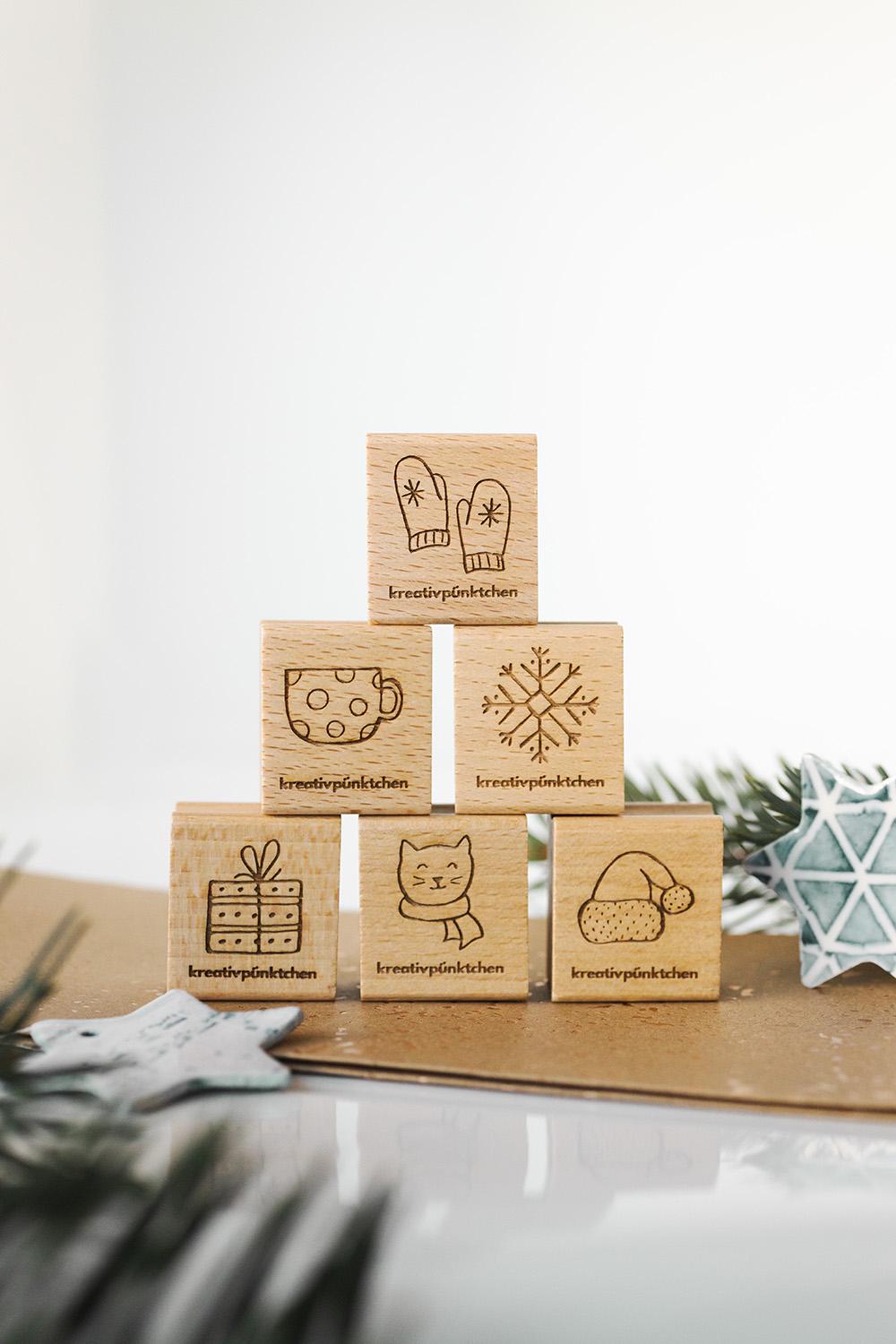Stempelset "Schneegestöber" Winter Motivstempel Weihnachtsgeschenke Deko DIY Geschenkpapier   Weihnachten Karten basteln Scrapbooking HS133