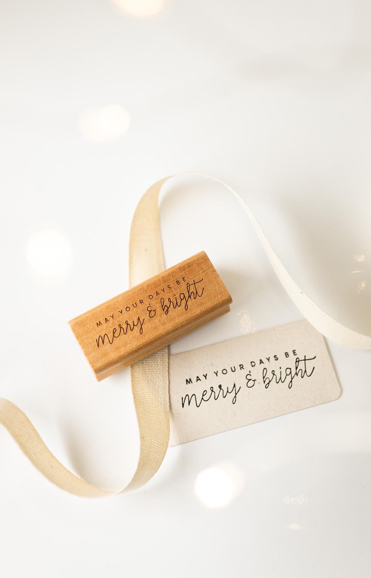 Stempel Weihnachten "May your days be merry & bright" Frohe Weihnachten Frohes Fest Weihnachtsgeschenk Karte DIY Basteln HS141