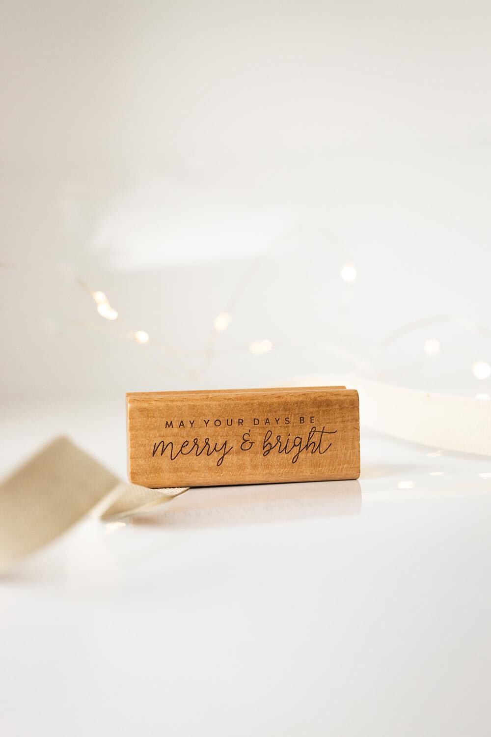 Stempel Weihnachten "May your days be merry & bright" Frohe Weihnachten Frohes Fest Weihnachtsgeschenk Karte DIY Basteln HS141