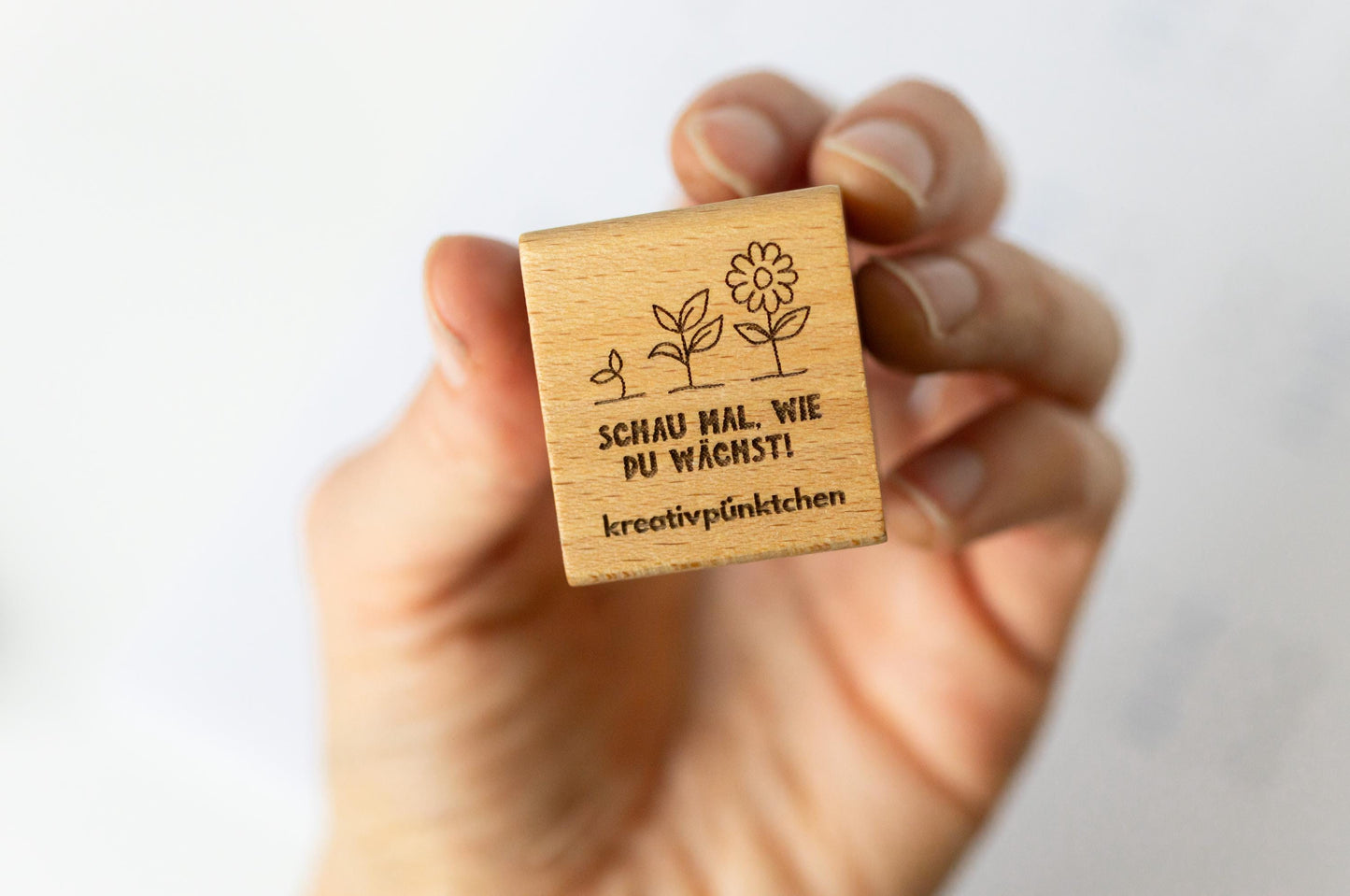 Lehrerstempel "Schau mal wie du wächst" Growth Mindset Pflanzen B , Motivationsstempel positiv Grundschule Selbstreflexion Wachstum  HS145