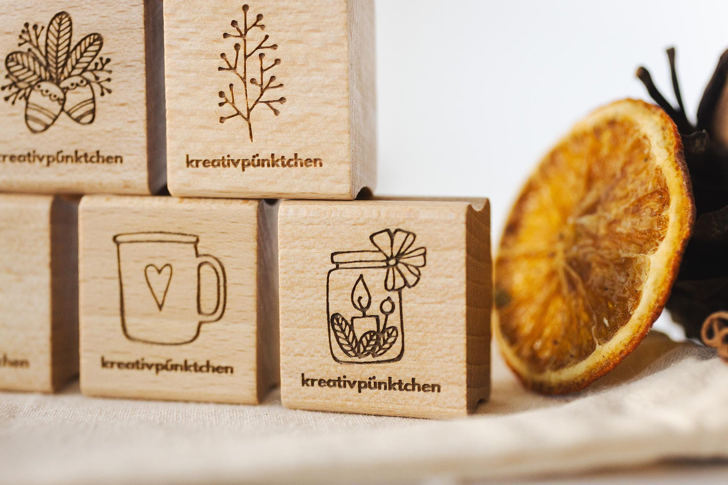 Stempelset "Kerzenschein" Winter Motivstempel Weihnachtsgeschenke Deko DIY Geschenkpapier   Weihnachten Karten basteln Scrapbooking HS134
