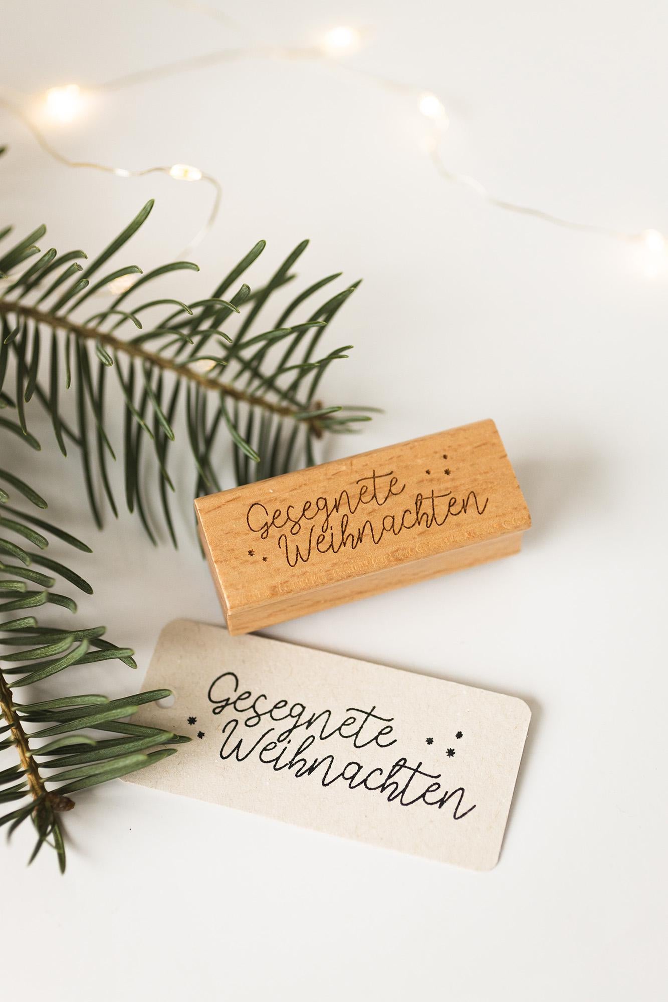 Stempel Weihnachten "Gesegnete Weihnachten" Frohe Weihnachten Frohes Fest Weihnachtsgeschenk Karte DIY Basteln Geschenkverpackung HS142