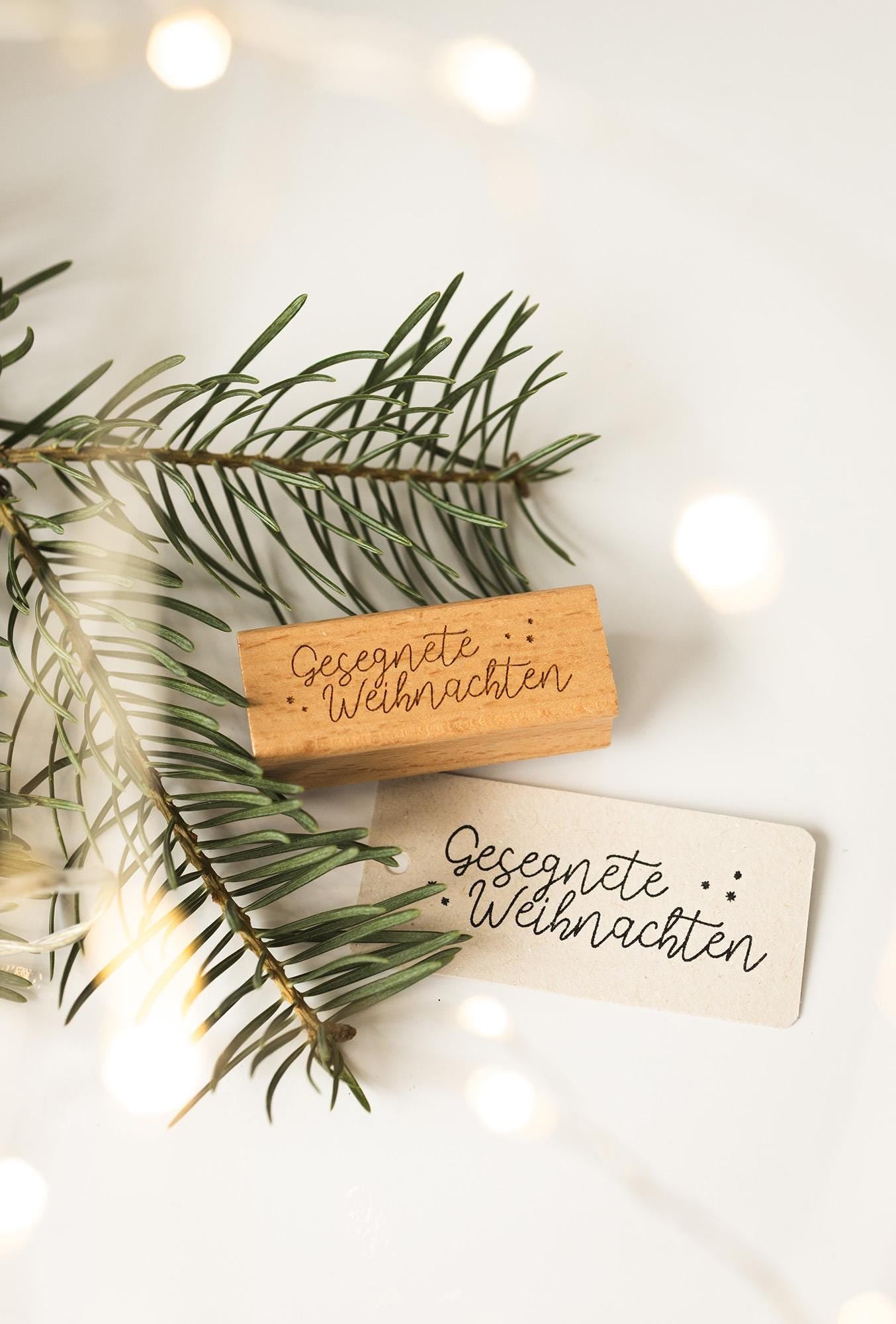 Stempel Weihnachten "Gesegnete Weihnachten" Frohe Weihnachten Frohes Fest Weihnachtsgeschenk Karte DIY Basteln Geschenkverpackung HS142