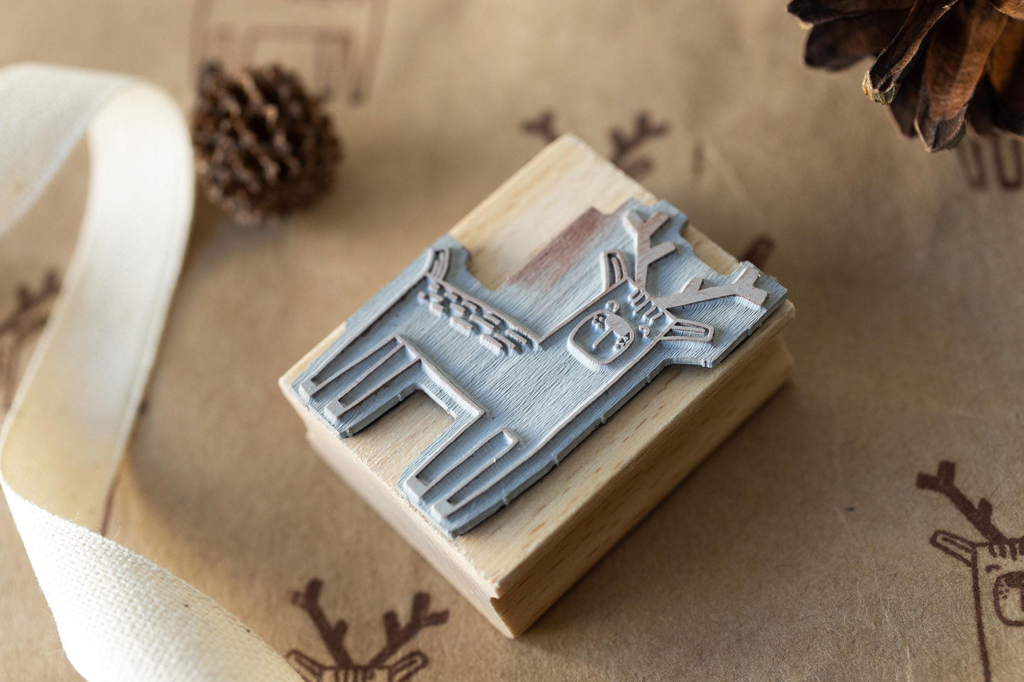 Stempel  Rentier Elch Hirsch Weihnachten Winter niedlich Kinder Scandi Motive Wintermotive Basteln DIY Scrapbooking Geschenkpapier HS152