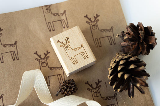 Stempel  Rentier Elch Hirsch Weihnachten Winter niedlich Kinder Scandi Motive Wintermotive Basteln DIY Scrapbooking Geschenkpapier HS152