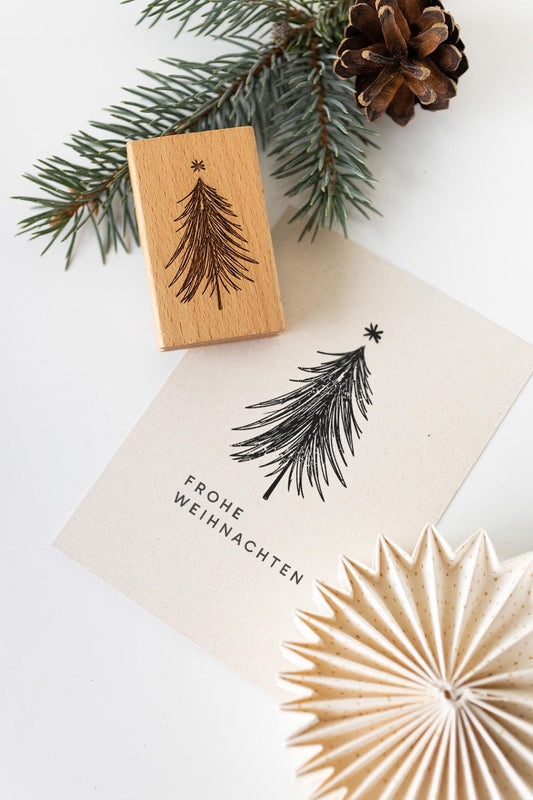 Stempel Tannenbaum groß Weihnachtsbaum Weihnachten Christbaum Weihnachtsmotiv Geschenkanhänger Basteln DIY Geschenk Geschenkpapier HS139