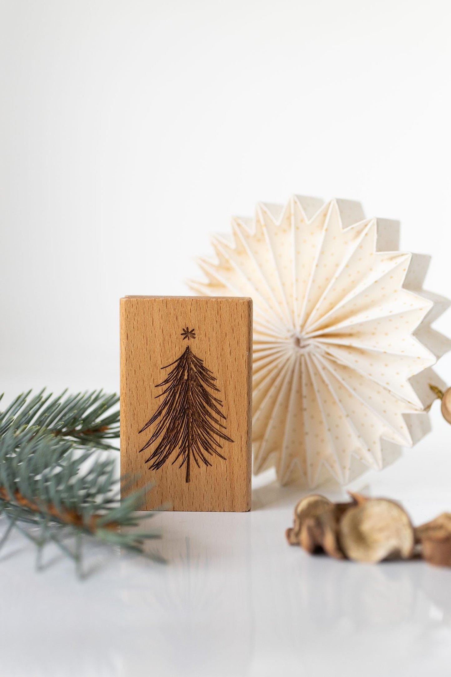 Stempel Tannenbaum groß Weihnachtsbaum Weihnachten Christbaum Weihnachtsmotiv Geschenkanhänger Basteln DIY Geschenk Geschenkpapier HS139