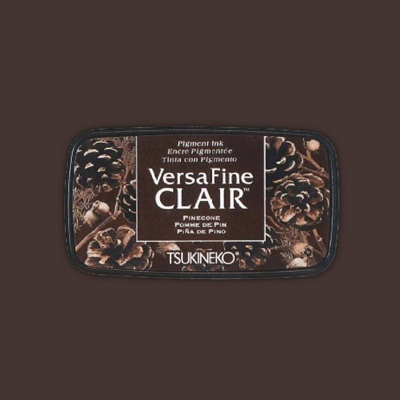 Stempelkissen Versa Fine Clair Pinecone Dunkelbraun Braun Schokobraun