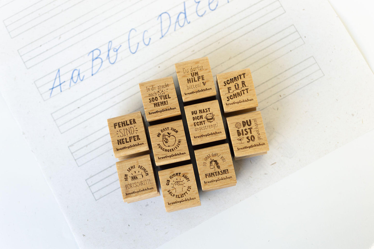 Lehrerstempel Growth Mindset MINI Stempelset - Motivationsstempel Stempel Belohnungsstempel, Grundschule Gut gemacht Bewertung, Note HS150
