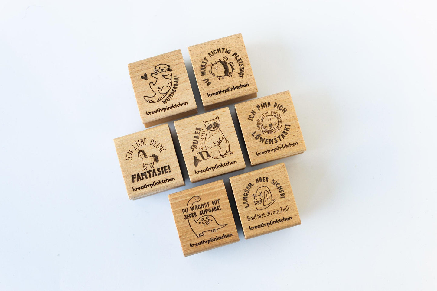 Lehrerstempel "Mutmachtiere" Stempelset - Growth Mindset Motivationsstempel Schule Belohnungsstempel Grundschule Bewertung positiv HS151