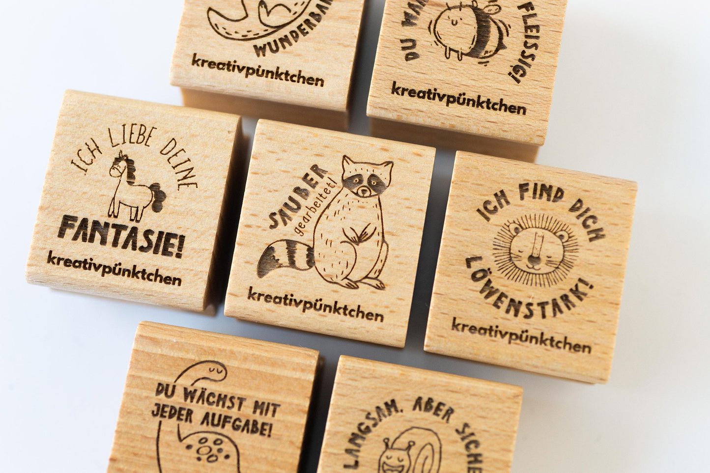 Lehrerstempel "Mutmachtiere" Stempelset - Growth Mindset Motivationsstempel Schule Belohnungsstempel Grundschule Bewertung positiv HS151
