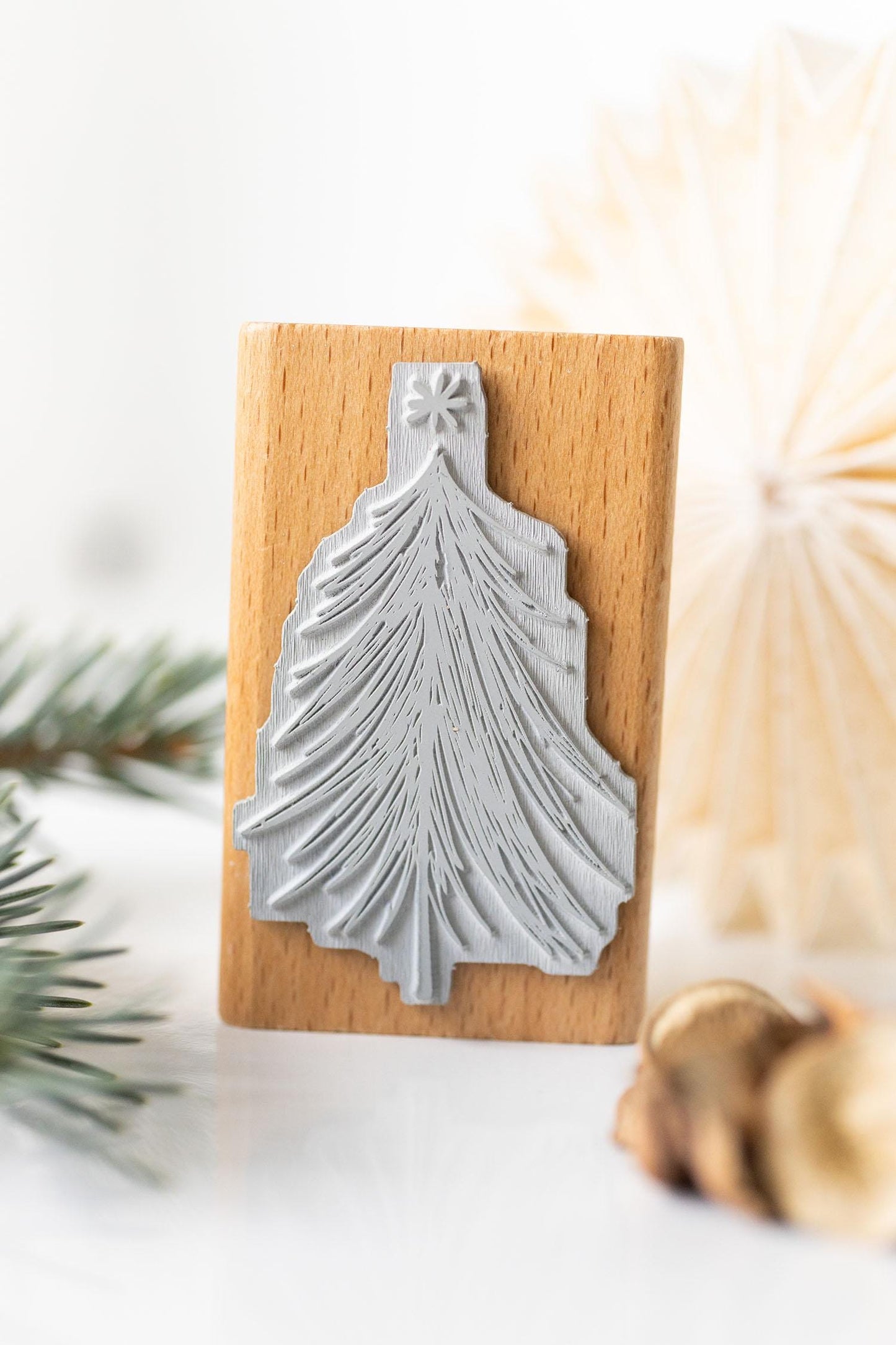 Stempel Tannenbaum groß Weihnachtsbaum Weihnachten Christbaum Weihnachtsmotiv Geschenkanhänger Basteln DIY Geschenk Geschenkpapier HS139