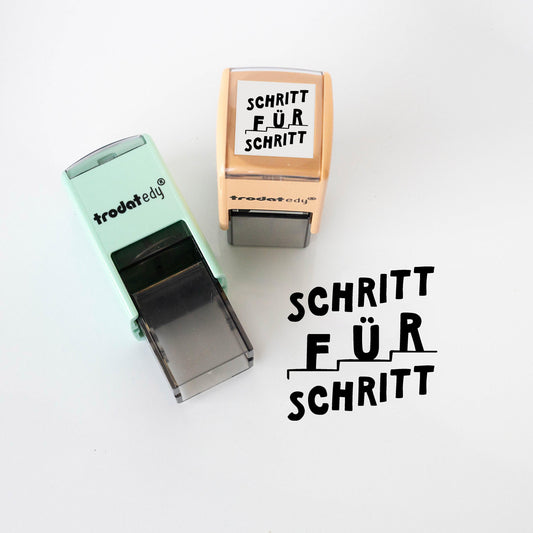 Lehrerstempel "Schritt für Schritt" Motivation Fortschritt Wachstum Nicht aufgeben Schule Growth Mindset Stempel Grundschule Geschenk PR033