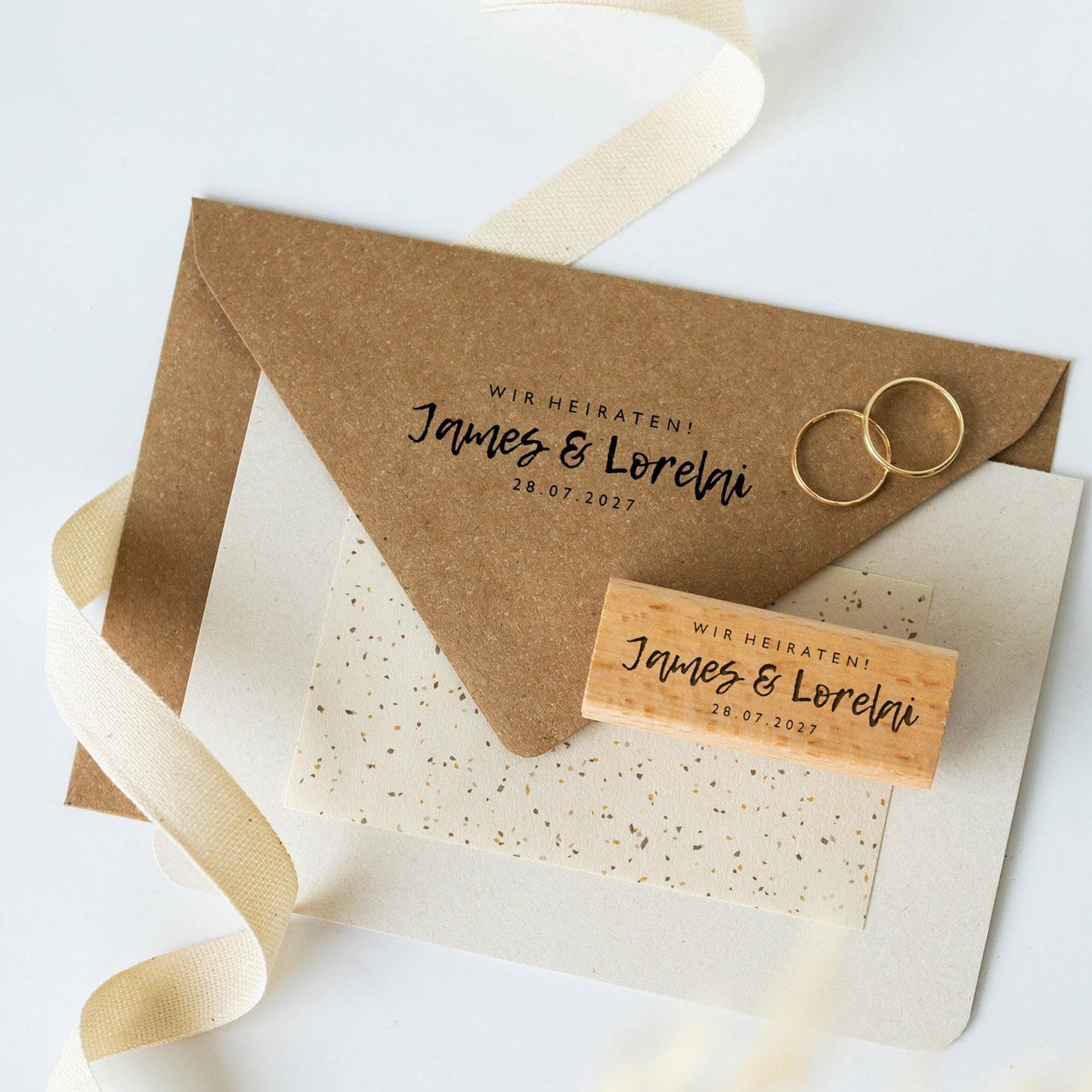 Hochzeitstempel Nr.9 Textstempel personalisiert individuell mit Namen Buchstaben Monogramm Einladung Verlobung Hochzeit Save the date HS155