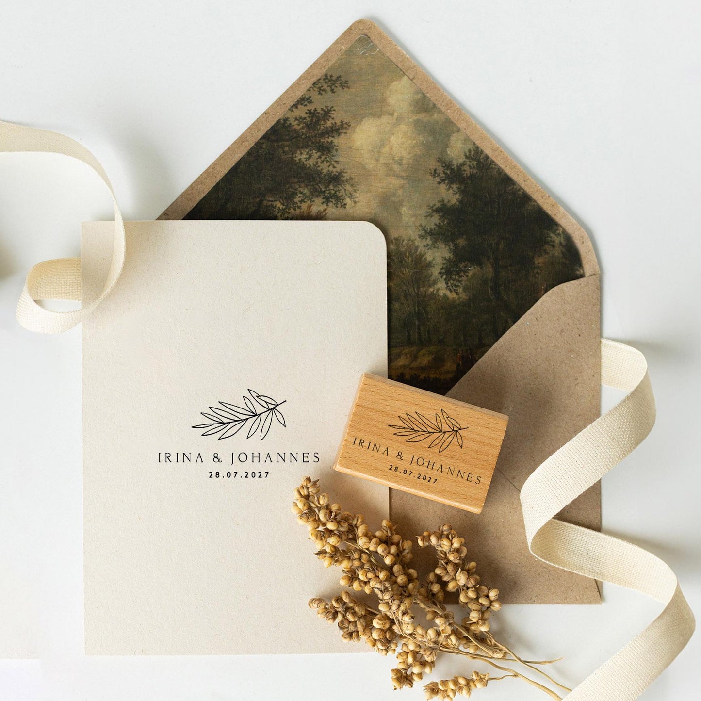 Hochzeitstempel Nr.17 Textstempel personalisiert individuell mit Namen Buchstaben Monogramm Einladung Verlobung Hochzeit Save the date HS155