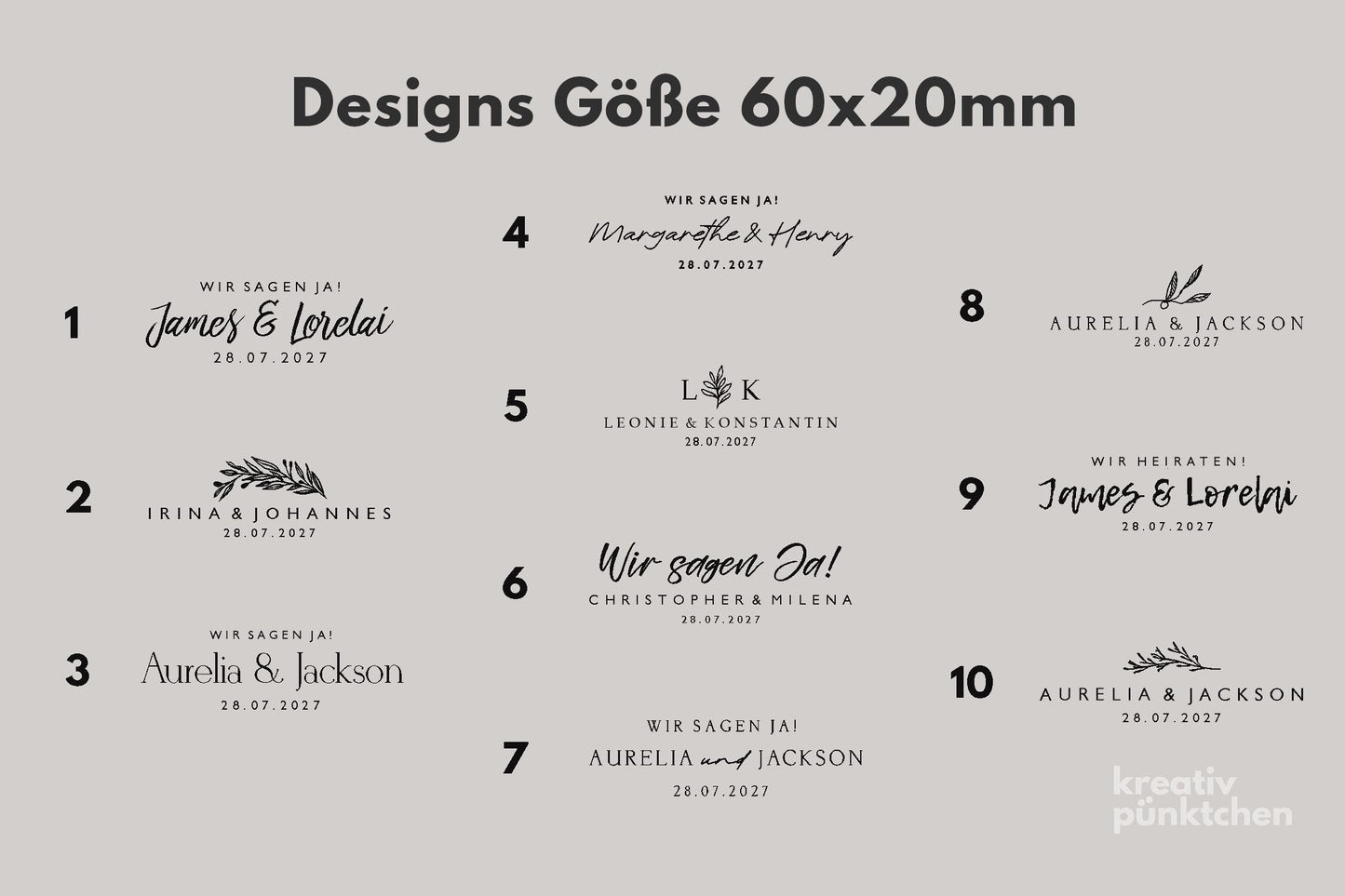 Hochzeitsstempel personalisiert 50 Designs | Wedding Stamp Personalized, Custom Wedding Stamp, Save the Date, Wedding Invitation Stamp HS003