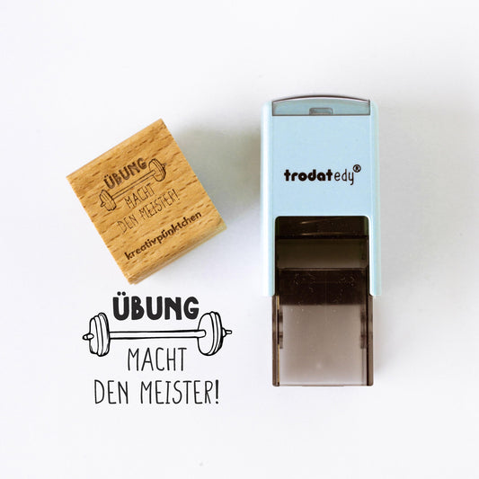 Lehrerstempel "Übung macht den Meister" Motivationsstempel positiv Schule Belohnung Grundschule Growth Mindset Rückmeldung Geschenk HS159