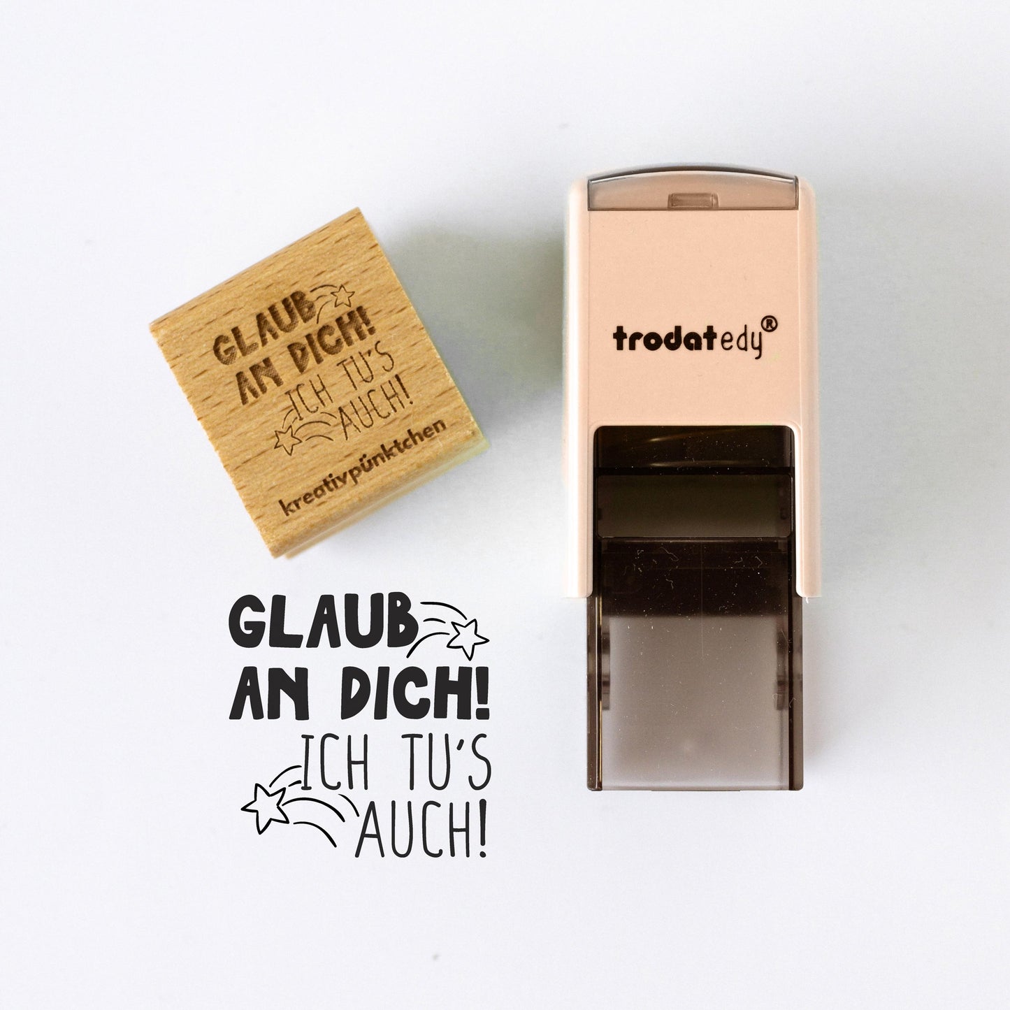 Lehrerstempel "Glaub an dich, ich tu's auch" Motivationsstempel positiv Belohnung Grundschule Growth Mindset Rückmeldung Geschenk HS165