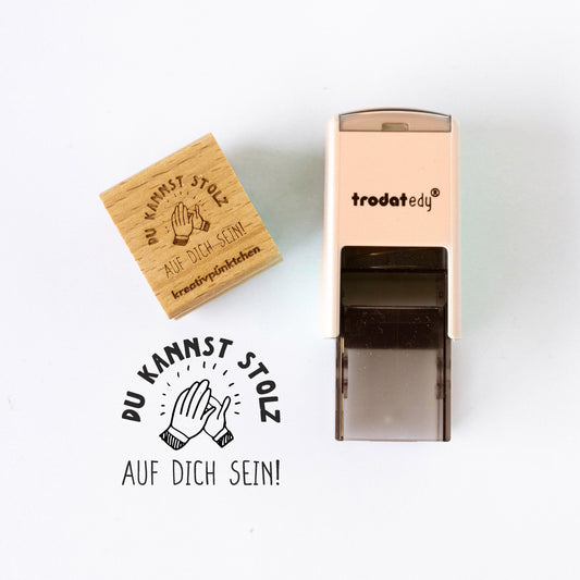 Lehrerstempel "Du kannst stolz auf dich sein" Motivationsstempel positiv Grundschule dranbleiben Growth Mindset Rückmeldung Lob HS178