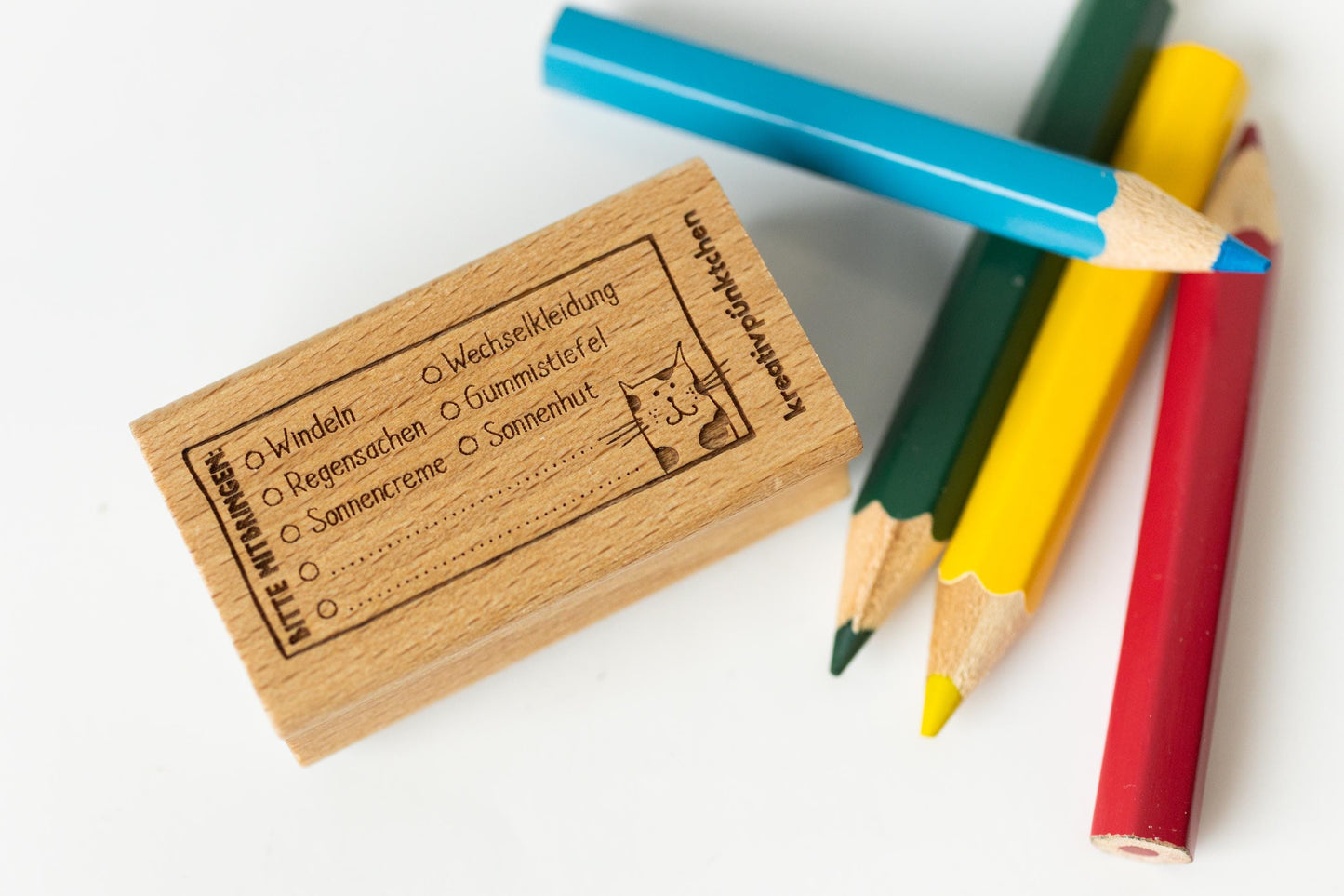 Kindergarten Stempel "Bitte mitbringen" Eltern Info für Kita Krippe Erzieher Bitte dran denken Windeln Gummistiefel Wechselkleidung HS186