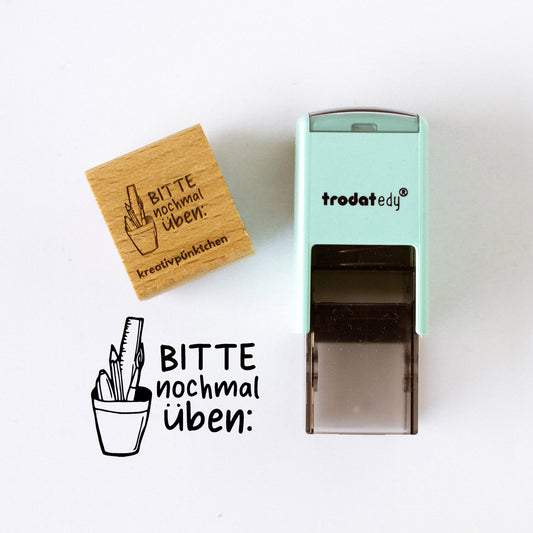 Lehrerstempel Bitte nochmal üben Motivation, Schule, Belohnungsstempel, Grundschule Stempel, Gut gemacht Stempel Bewertung Schule Note HS053