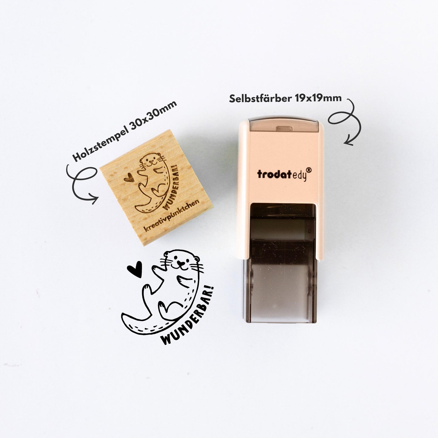 Lehrerstempel Otter "Wunderbar" Motivationsstempel positiv Belohnung Grundschule Growth Mindset Rückmeldung Geschenk HS172